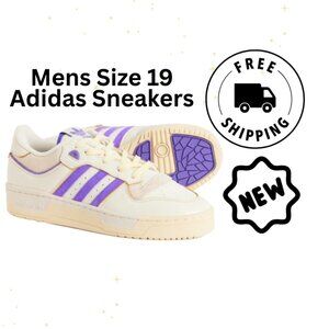 NEW IN BOX $200 MENS Sz 19 - adidas 86 Low LEATHER Shoes Sneakers Purple Stripe